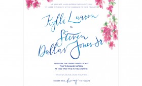 Cobalt Blue / Wedding Invitation / Calligraphy
