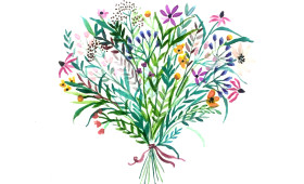 wildflower bouquet / watercolor