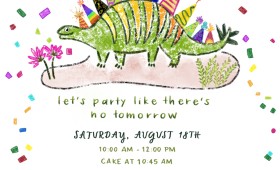 Dino Birthday Invitation | Digital Illustration