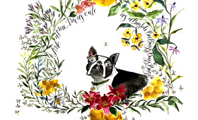 boston terrier dog portrait | 9×12 watercolor