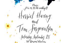 Space Gallery Wedding Invitation | Denver, Colorado | Watercolor and Ink