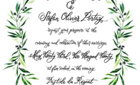 Lavender and Olive Branch Wedding Suite | Hand-painted watercolor with Digital Calligraphy