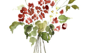 Geranium Bouquet | 7×11 watercolor